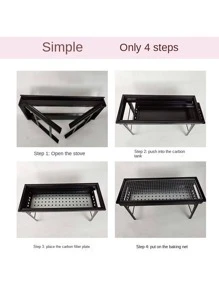 便攜折疊小木炭烤架適用於戶外燒烤,野營,野餐,燒烤帶木炭