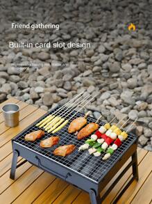 便攜折疊小木炭烤架適用於戶外燒烤,野營,野餐,燒烤帶木炭