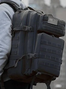 Ba Lô Ngoài Trời Đa Chức Năng Dung Tích Lớn Chống Nước Thể Thao Đi Bộ Đường Dài Túi Đeo Vai Du Lịch Ba Lô Quà Tặng Ngày Của Cha Túi Đi Học Mùa Hè - màu đen - Xem 7