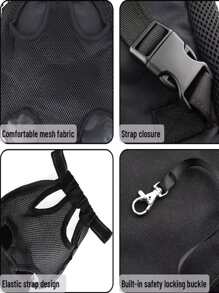 1入組寵物背包適用於貓和小狗,網眼透氣手提包 - 黑色 - 查看 8