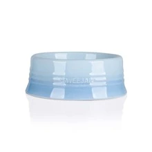 Sweejar Gradient Dog Bowl, Ceramic Dog Food Dish for Medium Dogs and Cat, Porcelain Pet Bowl for Food and Water 18 oz - 漸變淺藍色 - 查看 1
