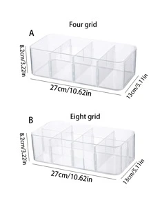1 Wardrobe Cabinet Storage Box, Four Compartments and Eight Compartments, Removable Partitions, Wardrobe Drawer Organizer, Underwear Panty Socks Compartment Storage Box - Clear - View 4