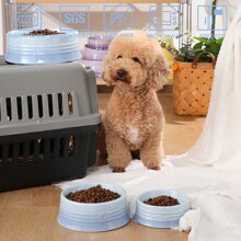 Sweejar Gradient Dog Bowl, Ceramic Dog Food Dish for Medium Dogs and Cat, Porcelain Pet Bowl for Food and Water 18 oz - 漸變淺藍色 - 查看 4