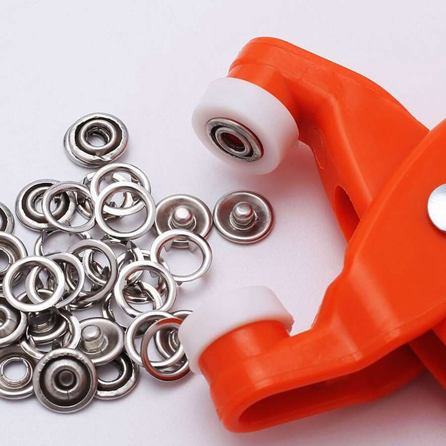 200 Sets Snap Fasteners Kit Tool, Metal Snap Buttons Rings With Fastener Pliers Press Tool Kit