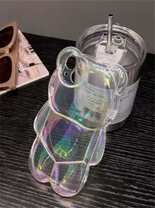 卡通熊设计防摔手机壳可爱防水防震防刮 - 無色 - 查看 2