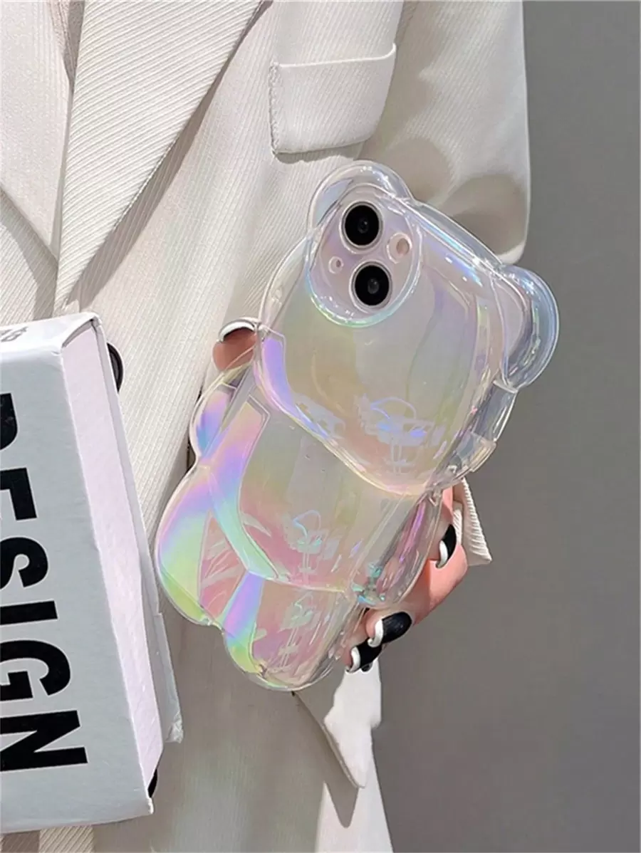 卡通熊设计防摔手机壳可爱防水防震防刮 - 無色 - 查看 1