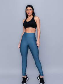 Women Sports Leggings - Dusty Blue - View 3