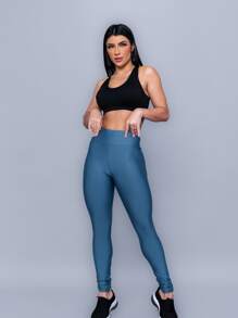 Women Sports Leggings - Dusty Blue - View 4