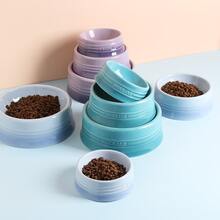 Sweejar Gradient Dog Bowl, Ceramic Dog Food Dish for Medium Dogs and Cat, Porcelain Pet Bowl for Food and Water 18 oz - 漸變藍色 - 查看 4