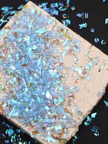 50 包混合形状水钻美甲饰品水晶玻璃指甲饰品装饰指甲装饰配件 DIY 指甲饰物指甲宝石美甲用品指甲 - 淺藍色 - 查看 2