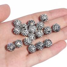 10-30 Chiếc Pha Lê Hạt Mùa Hè Hạt Tự Làm Vòng Tay Bohemia Nữ Trang Sức Làm Phụ Kiện Phong Cách 10 Mm - Đen và trắng - Xem 3