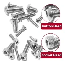 1080PCS Nuts and Bolts Assortment Kit - M3 M4 M5 M6 Screw Set - Button Head & Socket Head Metric Screws - 304 Stainless Steel - Nut & Bolt Assortment Sets. - Silver - View 5