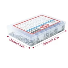 1080PCS Nuts and Bolts Assortment Kit - M3 M4 M5 M6 Screw Set - Button Head & Socket Head Metric Screws - 304 Stainless Steel - Nut & Bolt Assortment Sets. - Silver - View 4