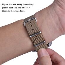1pc Fashionable Minimalist Style Nylon Watch Band - Khaki - View 3
