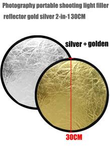 1pc 12"/24" Gold & Silver 2-In-1 Photography Portable Reflector Panel (Include 12" Reflector Carrying Bag) - Multicolor - View 4