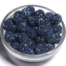 10-30 Chiếc 10 Mm Pha Lê Hạt Cho Diy Phong Cách Bohemian Nữ Mùa Hè Vòng Tay, Trang Sức Làm Vật Dụng - Màu xanh hải quân - Xem 1