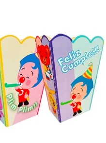 Kit de Fiesta de Personajes PlimPlim Desechables 40 pz Artículos Carton Platos Vasos Dulceros Palomeros 10 invitados - Negro - Ver 5