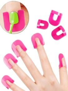 約 26入組 10 尺寸美甲防溢夾，指甲油凝膠指甲防溢輔助工具盒裝，法式美甲新手模型夾，G 曲線形狀指甲保護器清漆保護指套防濺法式貼紙美甲指甲夾