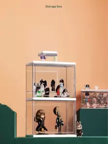 1個盲盒收納展示架,透明有機玻璃玩具擺設架,防塵防潮陳列櫥 - 無色 - 查看 3