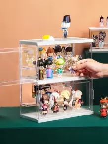 1個盲盒收納展示架,透明有機玻璃玩具擺設架,防塵防潮陳列櫥 - 無色 - 查看 2