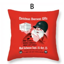 1pc Cute Santa Claus Pattern Pillowcase For Sofa, Bed, Car, Living Room, Home Decor, Festival Party Pillow Cover - Multicolor - View 3