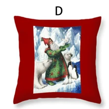 1pc Cute Santa Claus Pattern Pillowcase For Sofa, Bed, Car, Living Room, Home Decor, Festival Party Pillow Cover - Multicolor - View 5