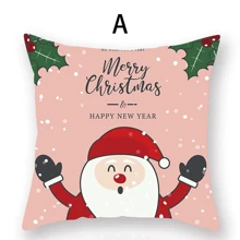 1pc Cute Santa Claus Pattern Pillowcase For Sofa, Bed, Car, Living Room, Home Decor, Festival Party Pillow Cover - Multicolor - View 2