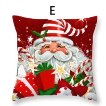 1pc Cute Santa Claus Pattern Pillowcase For Sofa, Bed, Car, Living Room, Home Decor, Festival Party Pillow Cover - Multicolor - View 6