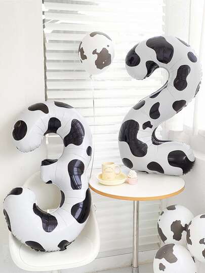 40 英寸奶牛铝箔数字气球 0-9 位数字农场生日派对装饰女牛仔主题派对用品，