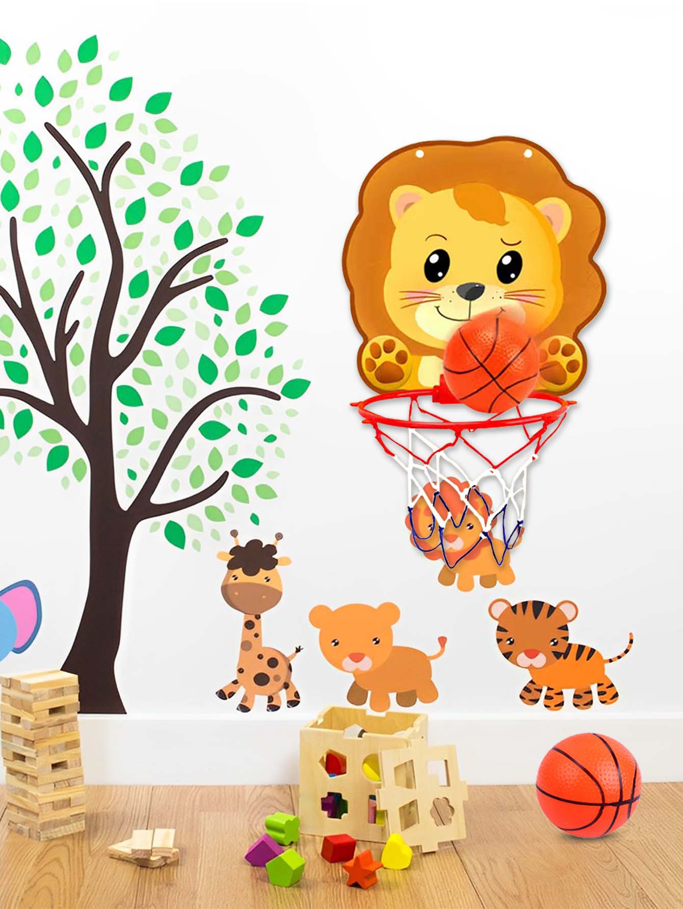 1只迷你動物掛籃球環裝飾品,懸掛射籃遊戲,娛樂時光