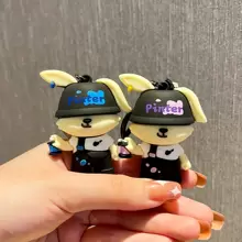 Original Street Style Cool Rabbit Car Keychain For Girls, Exquisite & Lovely Backpack & Bag Pendant Doll Keychain, Fashionable Gift - Purple - View 5