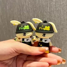 Original Street Style Cool Rabbit Car Keychain For Girls, Exquisite & Lovely Backpack & Bag Pendant Doll Keychain, Fashionable Gift - Purple - View 4