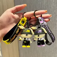 Original Street Style Cool Rabbit Car Keychain For Girls, Exquisite & Lovely Backpack & Bag Pendant Doll Keychain, Fashionable Gift - Purple - View 3