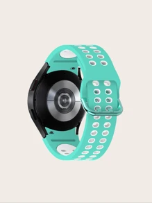 1 條時尚矽膠錶帶，藍白雙色，兼容三星 Galaxy Watch6/5/4/40 毫米/44 毫米/galaxy4 經典 42 毫米/46 毫米/galaxy6 經典 43 毫米 - 彩色 - 查看 1