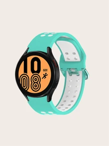 1 條時尚矽膠錶帶，藍白雙色，兼容三星 Galaxy Watch6/5/4/40 毫米/44 毫米/galaxy4 經典 42 毫米/46 毫米/galaxy6 經典 43 毫米 - 彩色 - 查看 2