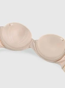 Heavy Padded Push Up Underwire Strapless Bra, Lingerie - Apricot - View 7