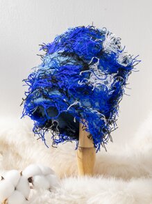 1 Miếng Của phụ nữ Retro Móc sự thêu Mũ Beanies Với tua , Thích hợp Đối với Các bữa tiệc , Đi ra ngoài Và Thiếu niên Đường phố - Màu xanh lam - Xem 2