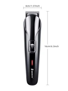 6合1可充電理髮器鈦理髮器電動剃鬚刀鬍鬚修剪工具男士造型工具剃須機器 - 黑色 - 查看 3
