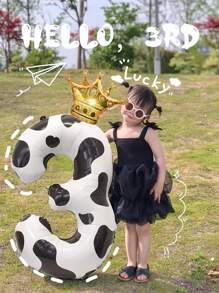 Bóng bay họa tiết bò 40 inch màu lá kim loại số có vương miện 1 2 3 4 5 6 7 chủ đề trang trí tiệc sinh nhật trang trại động vật vật dụng trang trí trở lại trường ngày lễ tình nhân - Nhiều màu - Xem 5