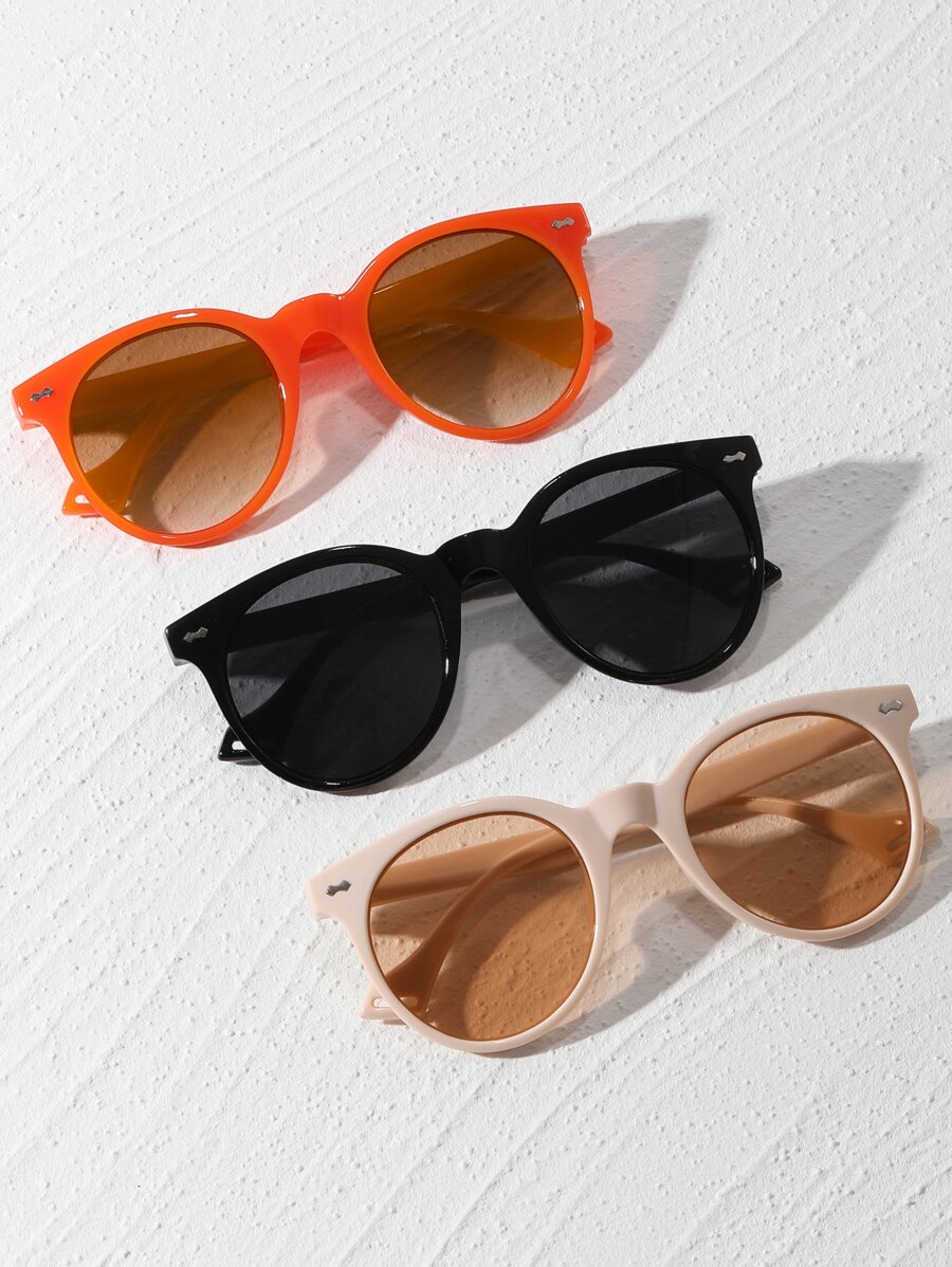 3pcs Oval Shaped Fashion Glasses - Multicolor - View 1