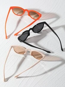 3pcs Oval Shaped Fashion Glasses - Multicolor - View 4