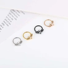 1入組16G萬聖節蝙蝠鼻環適用於和隔膜穿孔,不銹鋼箍鼻環隔膜鼻子穿孔首飾類耳環耳屏耳蝸耳環 - 銀色 - 查看 10