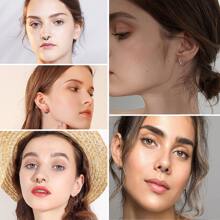 1入組16G萬聖節蝙蝠鼻環適用於和隔膜穿孔,不銹鋼箍鼻環隔膜鼻子穿孔首飾類耳環耳屏耳蝸耳環 - 銀色 - 查看 9