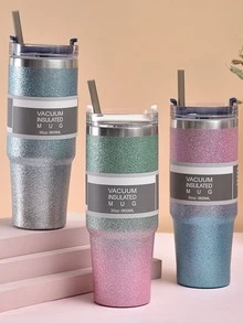 1pc Stainless Steel Insulated Bottle, Purple Vacuum Cup For Outdoor - Purple - View 5