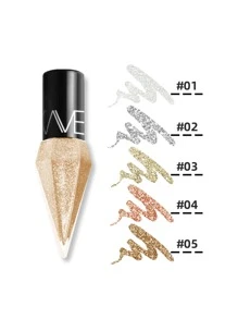 Sombra de ojos con purpurina de diamantes de imitación, 1 pieza impermeable, lentejuelas de color oro rosa plateado, delineador de ojos de larga duración, sombra de ojos, maquillaje Y2K, cosméticos de belleza