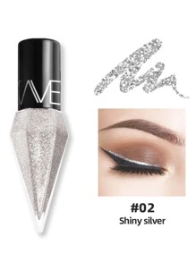 Sombra de ojos con purpurina de diamantes de imitación, 1 pieza impermeable, lentejuelas de color oro rosa plateado, delineador de ojos de larga duración, sombra de ojos, maquillaje Y2K, cosméticos de belleza