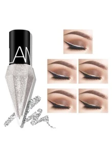 Sombra de ojos con purpurina de diamantes de imitación, 1 pieza impermeable, lentejuelas de color oro rosa plateado, delineador de ojos de larga duración, sombra de ojos, maquillaje Y2K, cosméticos de belleza