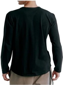 Playera basica manga larga negro - Negro - Ver 3