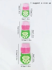 Calcetines Cálidos Y Antideslizantes Para Mascotas En Un Juego De Cuatro Colores Aleatorios. Los Calcetines Son Pequeños Y Adecuados Para Mascotas Pequeñas Y Medianas. (los Calcetines Para Mascotas Normalmente No Varían En Función Del Idioma) - Multicolor - Ver 5