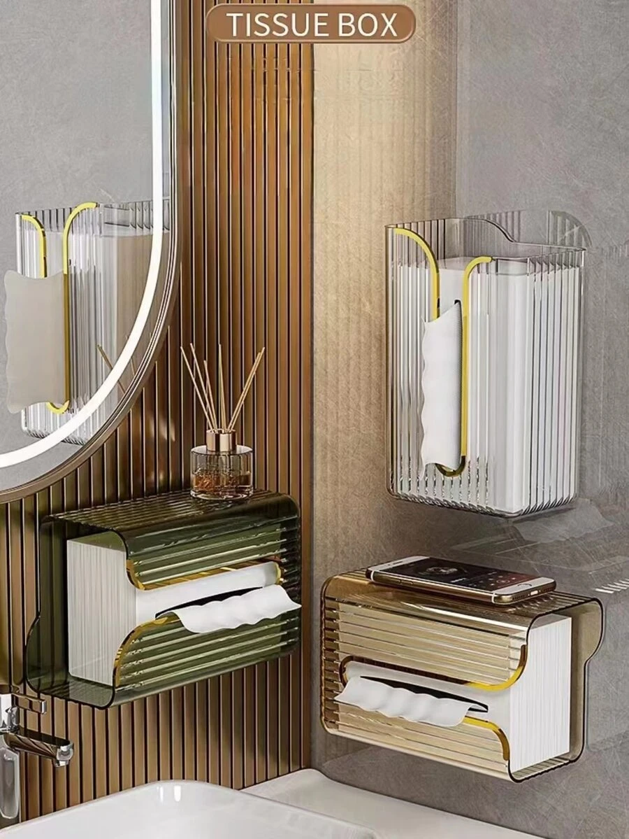 1pc Luxury Paper Towel Holder, Wall-mounted Storage Box For Face Towels ...